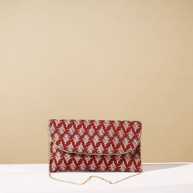 Red Marudhara Printed Sling Clutch Wallet
