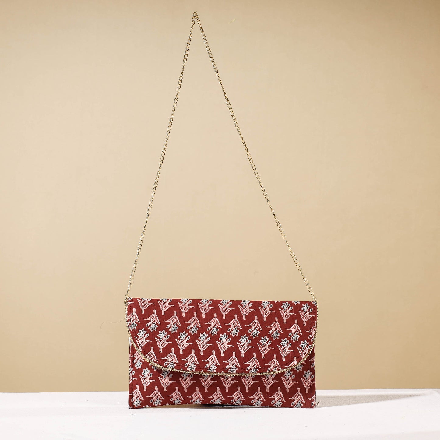 Red Marudhara Printed Sling Clutch Wallet
