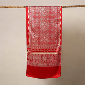 Mashru Silk Printed Ajrakh Stole 