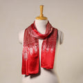 Red - mashru silk printed stole 42 - handcrafted