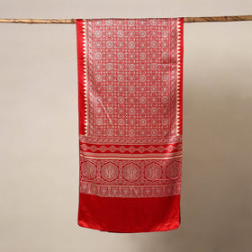 Mashru Silk Printed Ajrakh Stole 