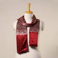 Red - mashru silk printed stole 65 - handcrafted