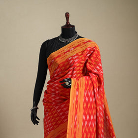Red - mercerised cotton handloom pochampally ikat saree 12