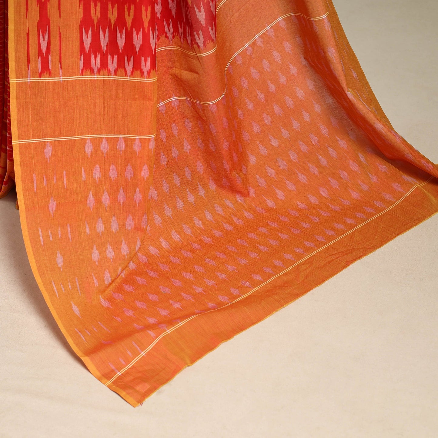 Red - mercerised cotton handloom pochampally ikat saree 12