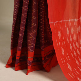 Red - mercerised cotton handloom pochampally ikat saree 27