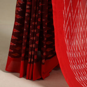 Red - mercerised cotton handloom pochampally ikat saree 29