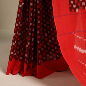 Red - mercerised cotton handloom pochampally ikat saree 35