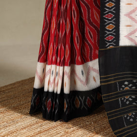 Red - mercerised cotton handloom pochampally ikat saree 56