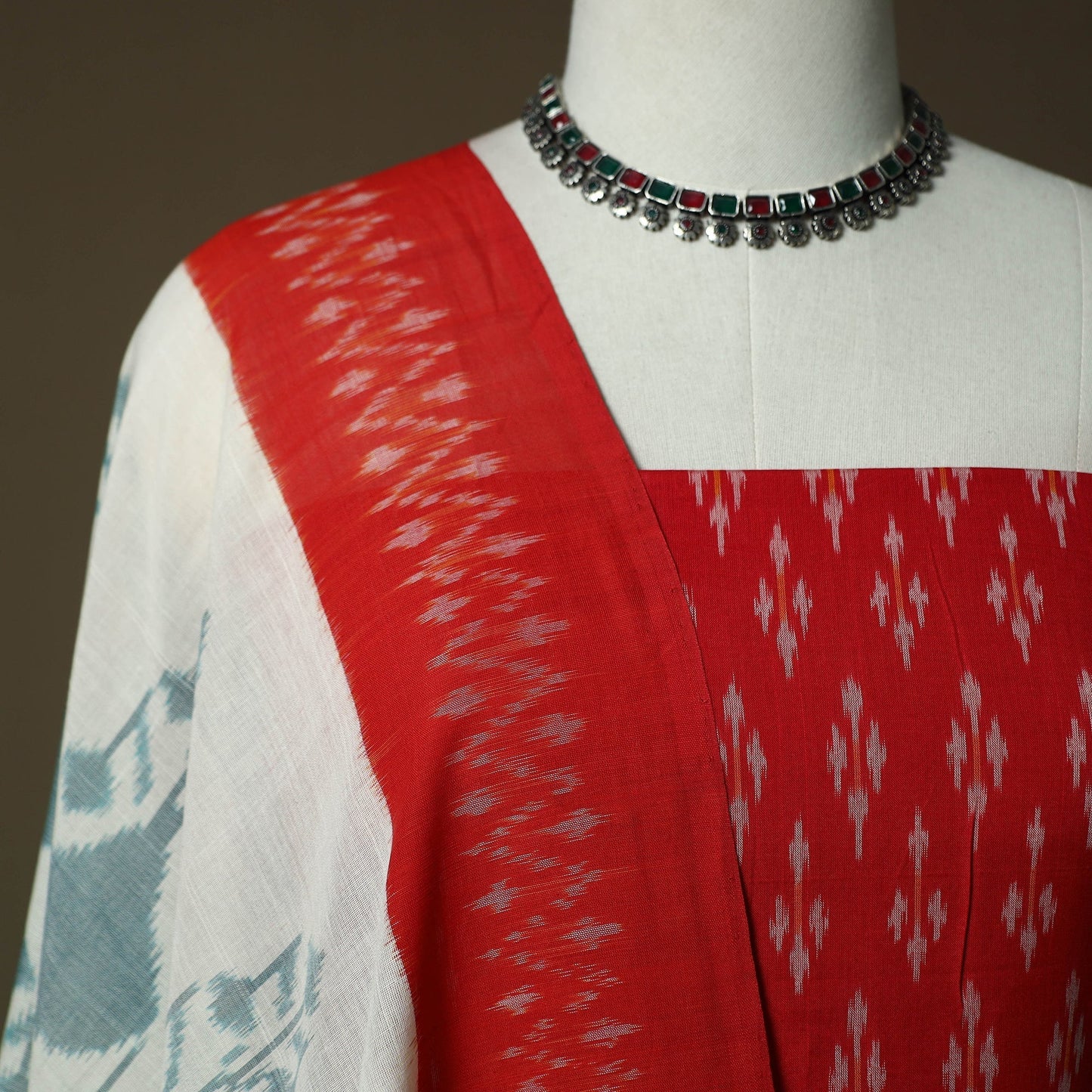 Handloom mercerised cotton pochampally ikat 2pc unstitched