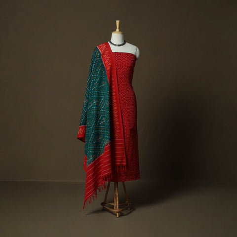 Handloom mercerised cotton pochampally ikat 2pc unstitched