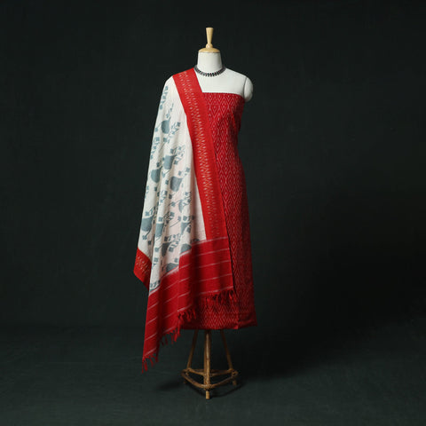 Handloom mercerised cotton pochampally ikat 2pc unstitched