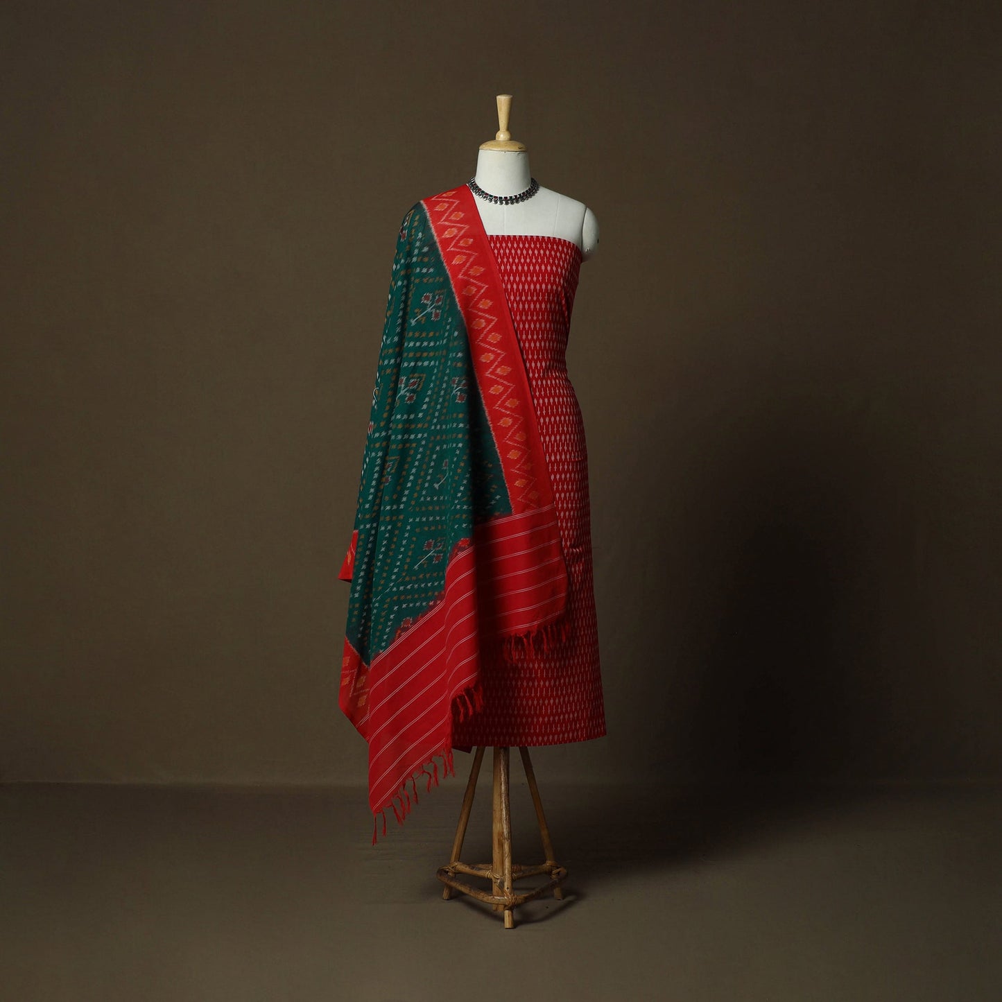 Handloom mercerised cotton pochampally ikat 2pc unstitched