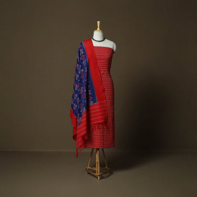 Handloom mercerised cotton pochampally ikat 2pc unstitched