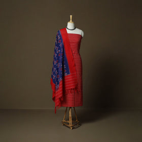 Handloom mercerised cotton pochampally ikat 2pc unstitched
