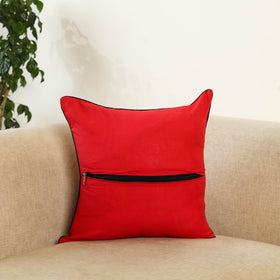 Red - mercerised cotton pochampally ikat cushion cover 129