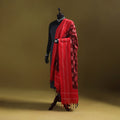 Red - mercerised cotton pochampally ikat dupatta 05