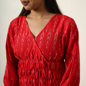 Buy Mercerized Cotton Flared Pochampally Ikat Dress