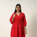 Buy Mercerized Cotton Flared Pochampally Ikat Dress