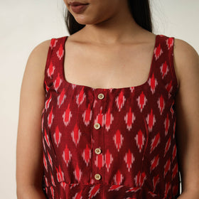 Buy Mercerized Cotton Flared Pochampally Ikat Dress