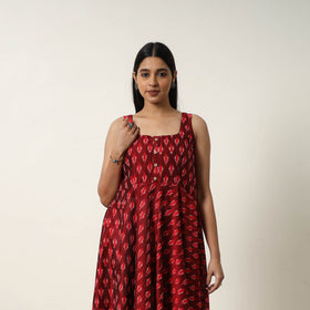 Buy Mercerized Cotton Flared Pochampally Ikat Dress