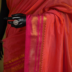 Red - mercerized cotton ilkal saree with border 05