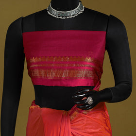 Red - mercerized cotton ilkal saree with border 05