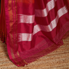 Red - mercerized cotton ilkal saree with border 05