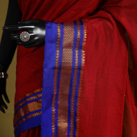 Red - mercerized cotton ilkal saree with border 07