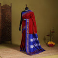 Red - mercerized cotton ilkal saree with border 07