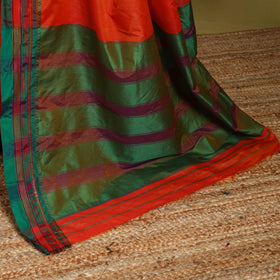 Red - mercerized cotton ilkal saree with border 12