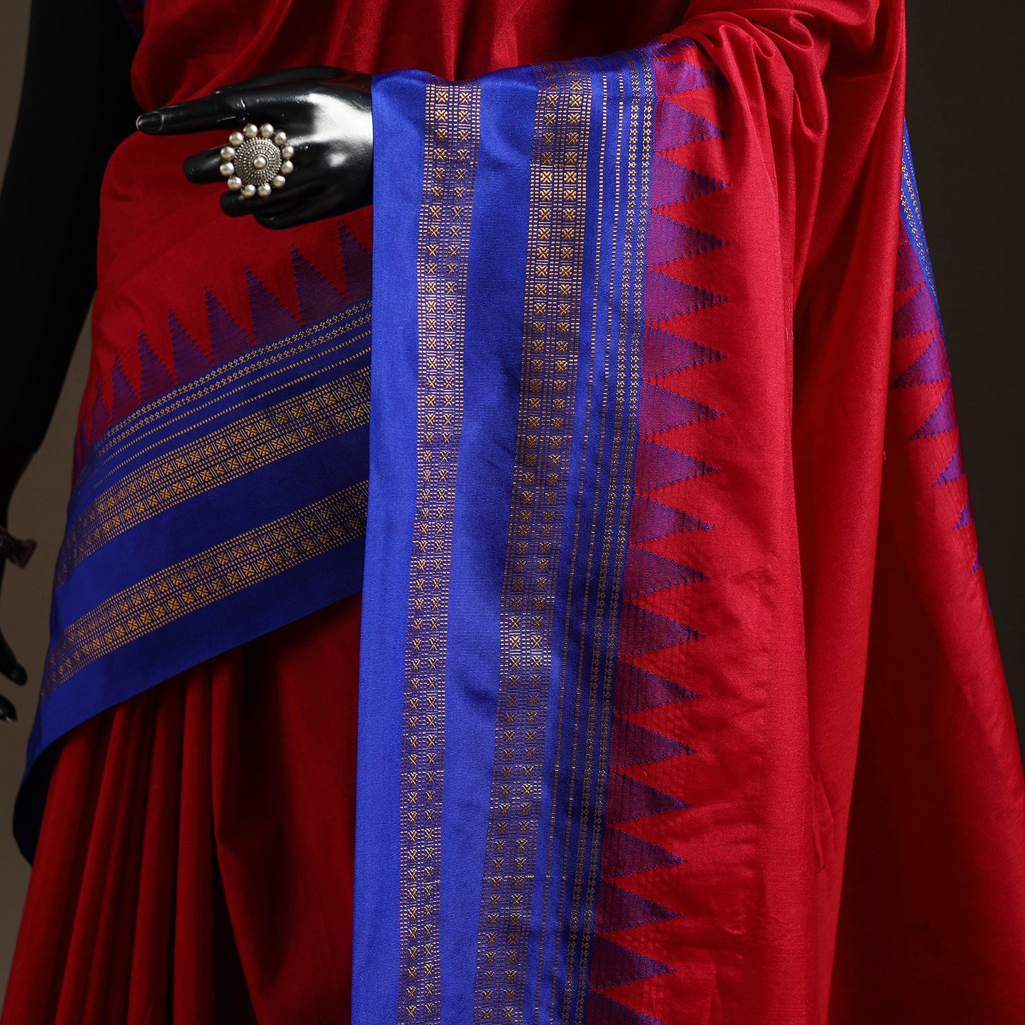 Mercerized cotton ilkal saree with rudraksha border 19