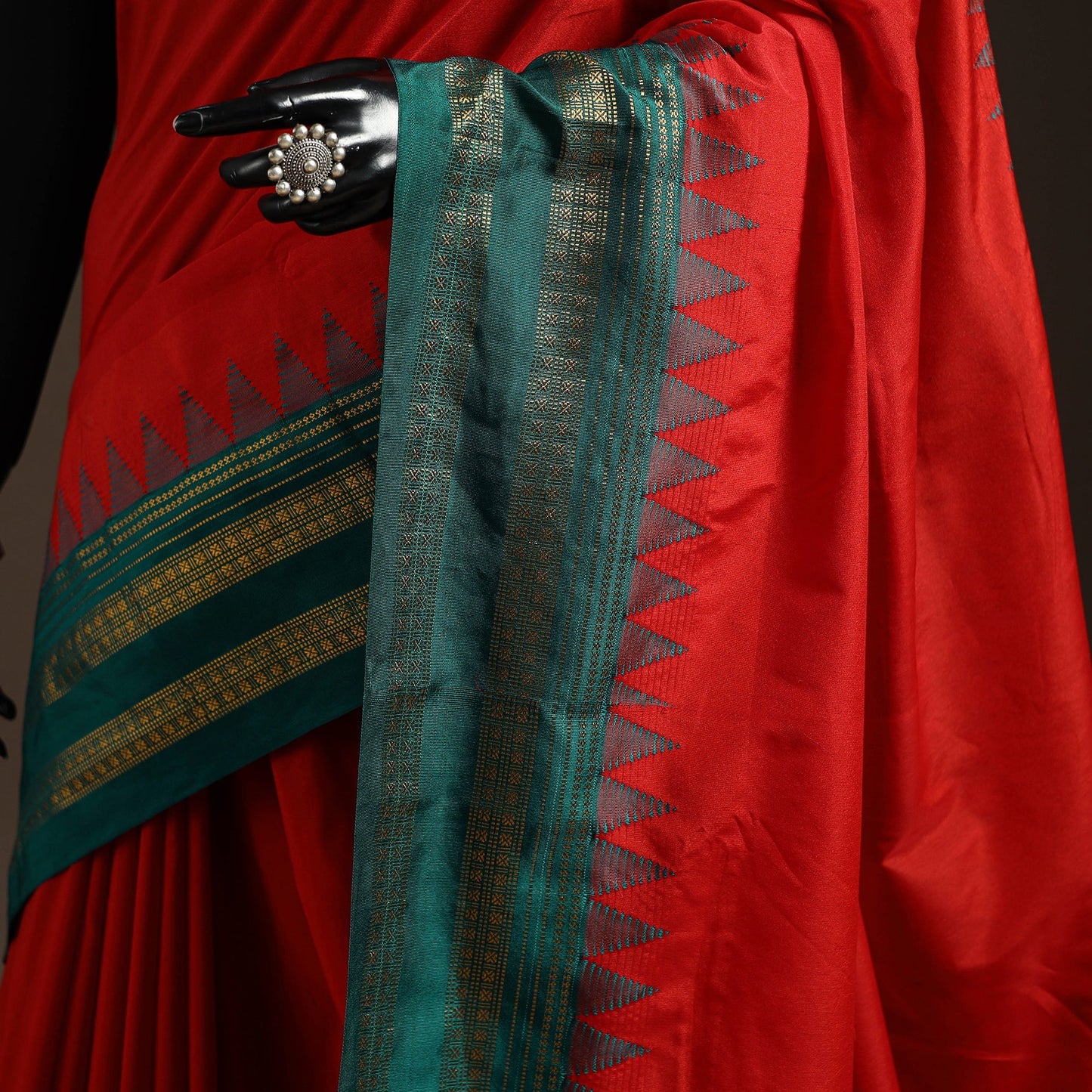 Mercerized cotton ilkal saree with rudraksha border 20
