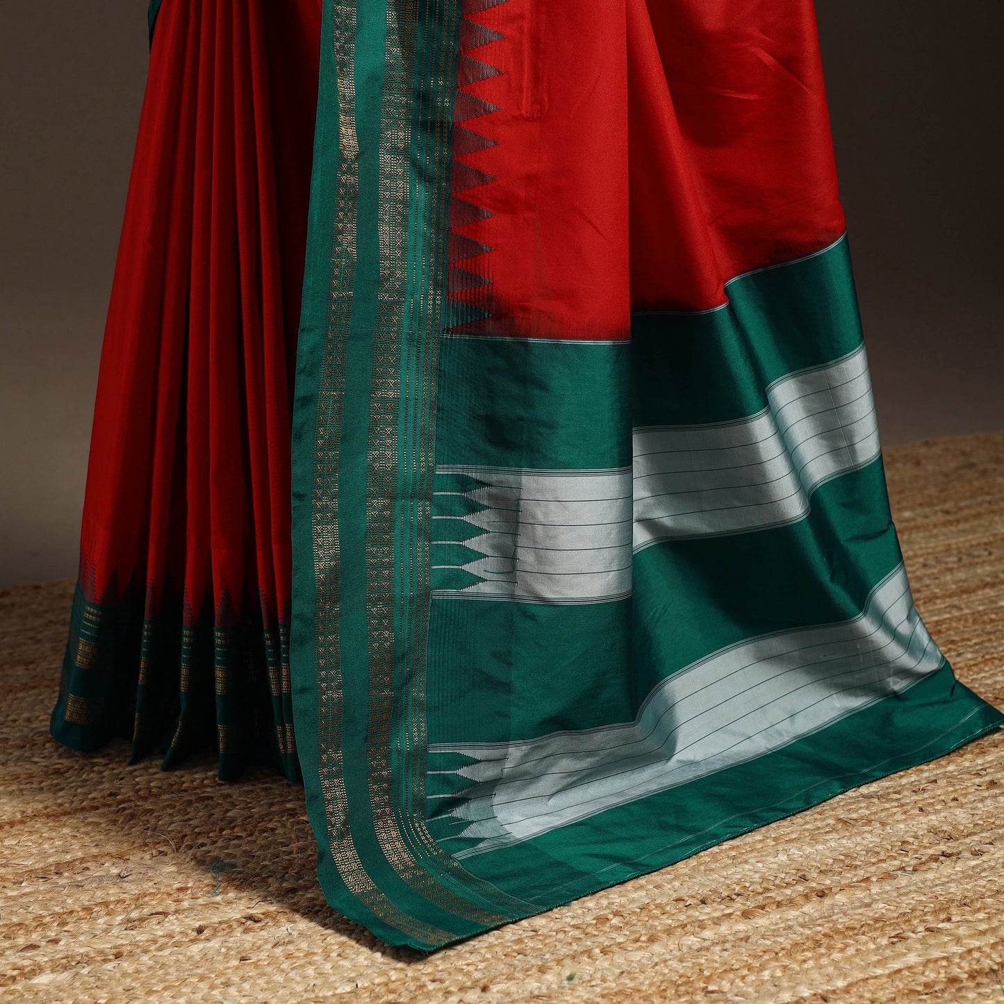 Mercerized cotton ilkal saree with rudraksha border 20