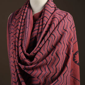 Black - merino wool natural dyed handwoven hand shawl 14