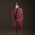 Black - merino wool natural dyed handwoven hand shawl 14