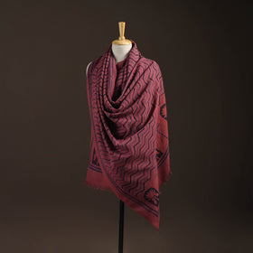 Black - merino wool natural dyed handwoven hand shawl 14