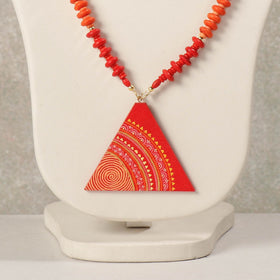 Miniature Handpainted Wooden Necklace With Beads
