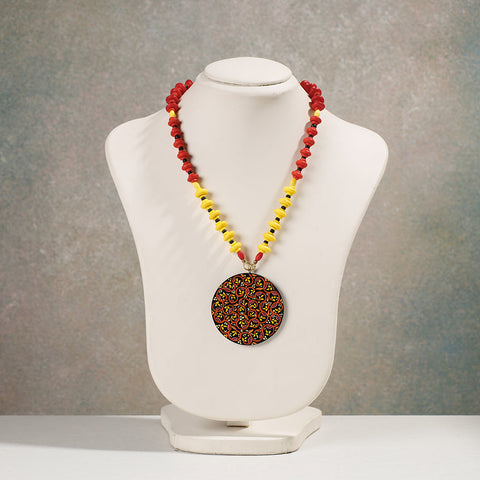  Miniature Handpainted Wooden Necklace With Beads Online at iTokri.com