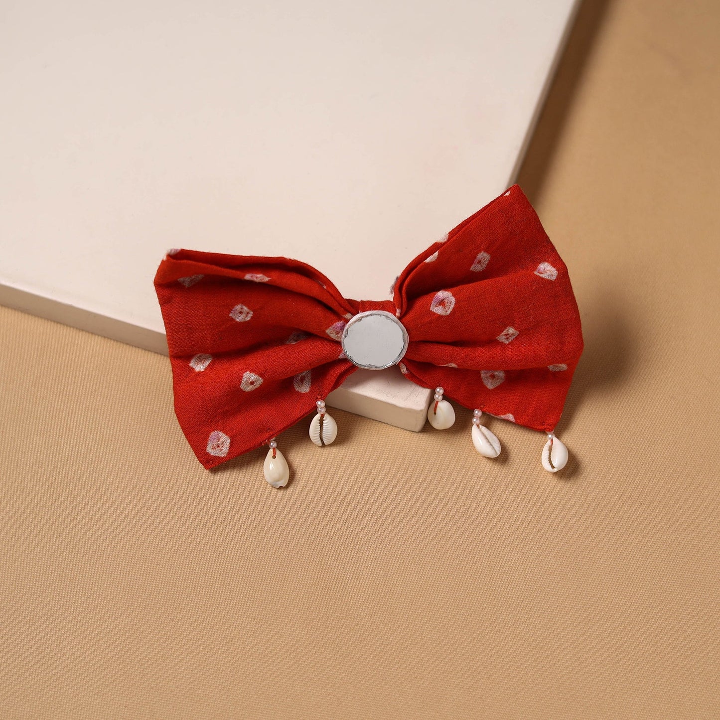 Mirror shell work women’s bow hair clip 15 - handcrafted