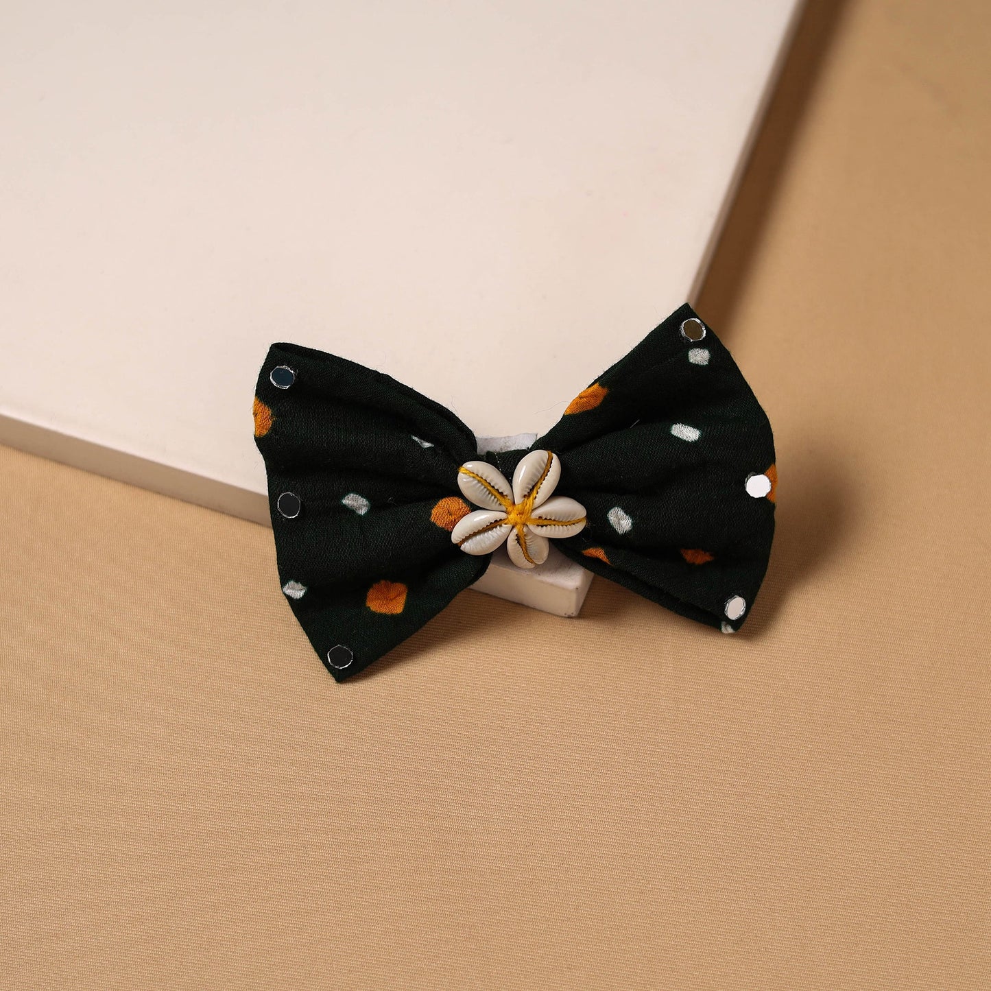 Mirror shell work women’s bow hair clip 23 - handcrafted