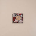Red - mirror work handmade fabart jute magnet 02