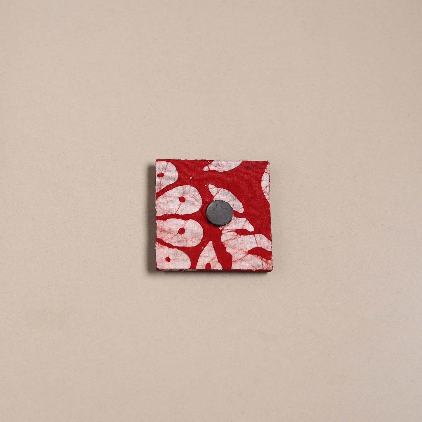 Red - mirror work handmade fabart jute magnet 04