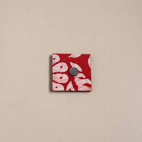 Red - mirror work handmade fabart jute magnet 04