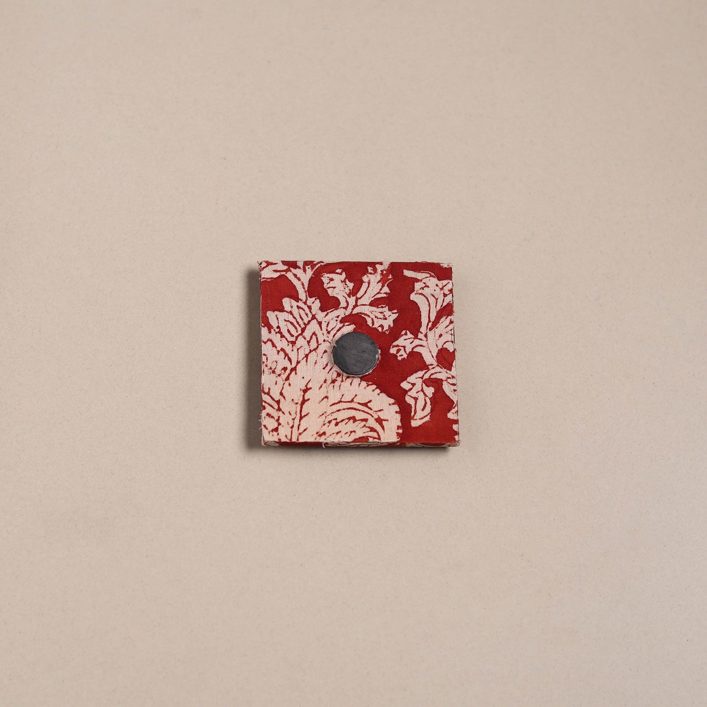 Red - mirror work handmade fabart jute magnet 06
