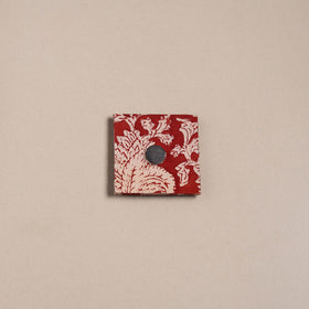 Red - mirror work handmade fabart jute magnet 06
