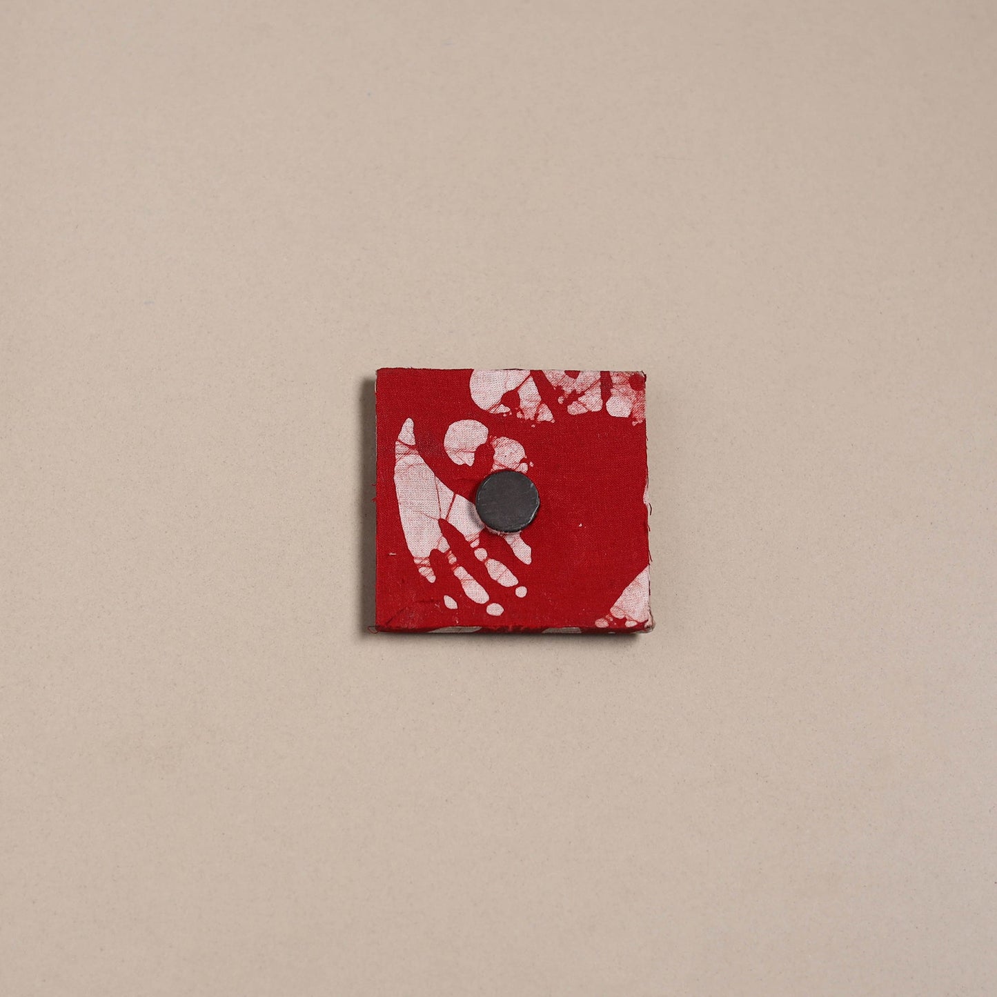 Red - mirror work handmade fabart jute magnet 09