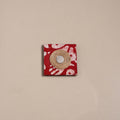 Red - mirror work handmade fabart jute magnet 09