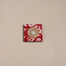 Red - mirror work handmade fabart jute magnet 09
