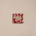 Red - mirror work handmade fabart jute magnet 19