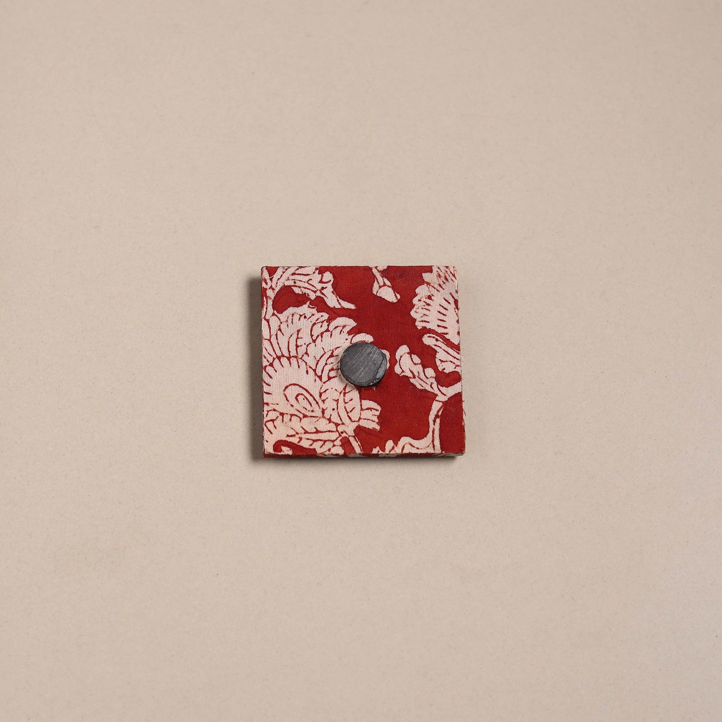 Red - mirror work handmade fabart jute magnet 19
